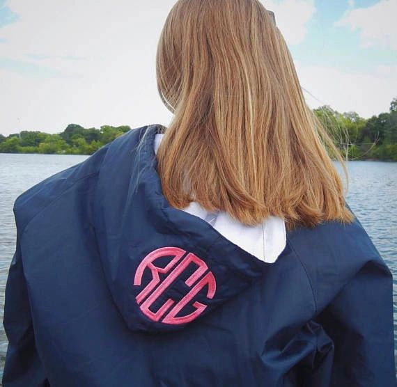 Monogrammed pullover rain online jacket