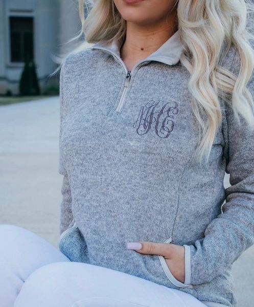 Monogrammed Heathered Fleece Jacket