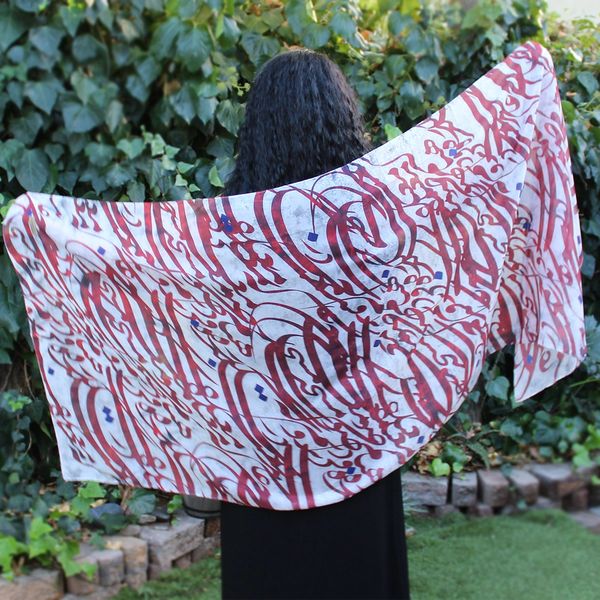 Iranian Persian Calligraphy Shawl Scarf Iran Persia Farsi Gift