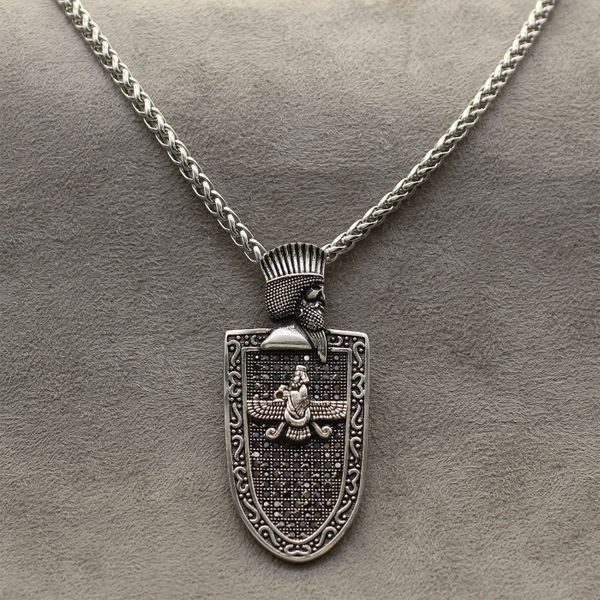 Asoodehdelan Gold Pt Cyrus The Great Necklace Chain Persian King Kourosh Persia Farsi Gift Art 
