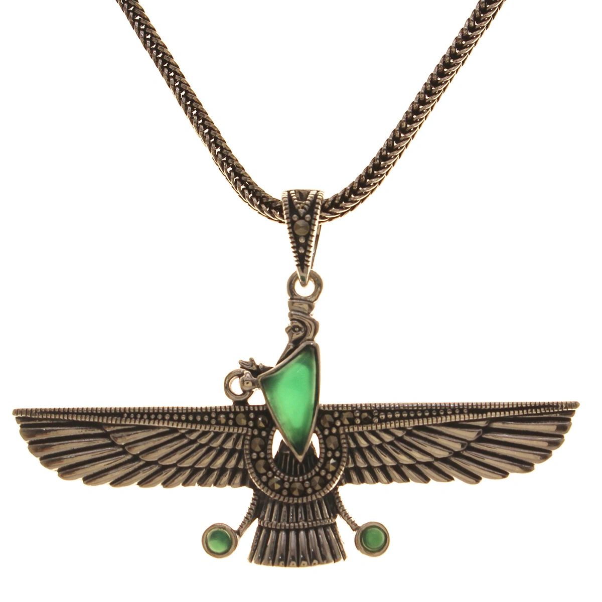 Sterling Silver Iranian Persian Farvahar Faravahar Necklace