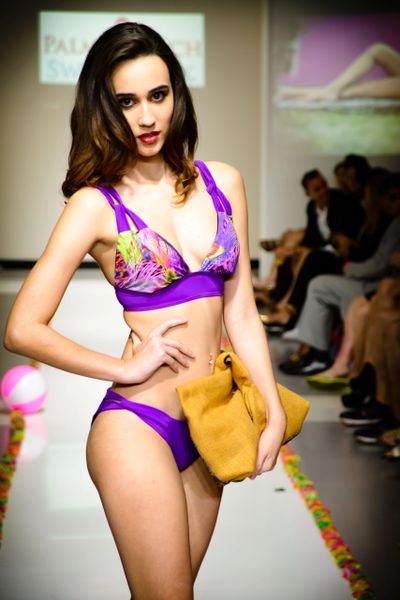 G2041 - Bikini - Purple Peacock Top Twisted Straps Bottom