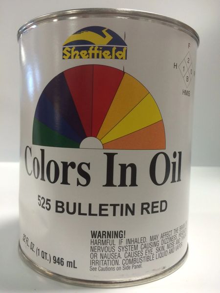 SHEFFIELD BRONZE COLORS IN OIL QT BULLETIN RED