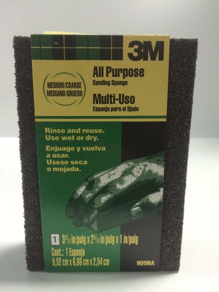 3M SANDING SPONGE MEDIUM/ COARSE 909NA