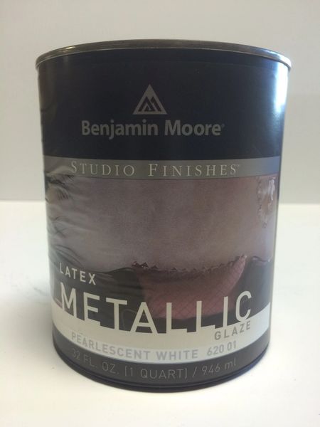BENJAMIN MOORE STUDIO METALLIC GLAZE PEARLESCENT WHITE QUART 6200104