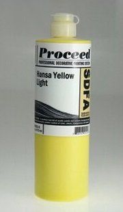 GOLDEN PROCEED SLOW DRY FLUID ACRYLIC HANSA YELLOW LIGHT 16OZ