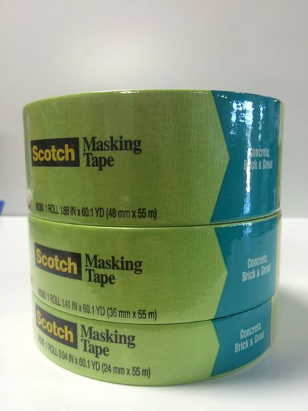 3M GREEN MASKING TAPE (HARD TO STICK SURFACES) 2060 1''