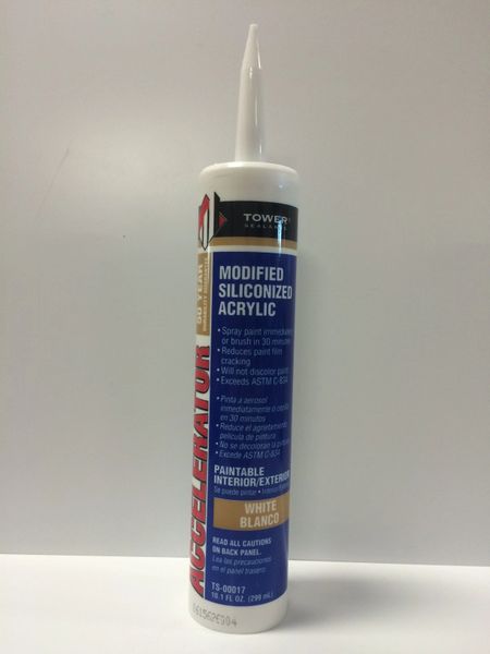 TOWER CAULKING ACCELERATOR WHITE MODIFIED SILICONIZED ACRYLIC