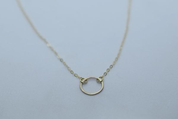 14K Gold Filled Circle Necklace 16"