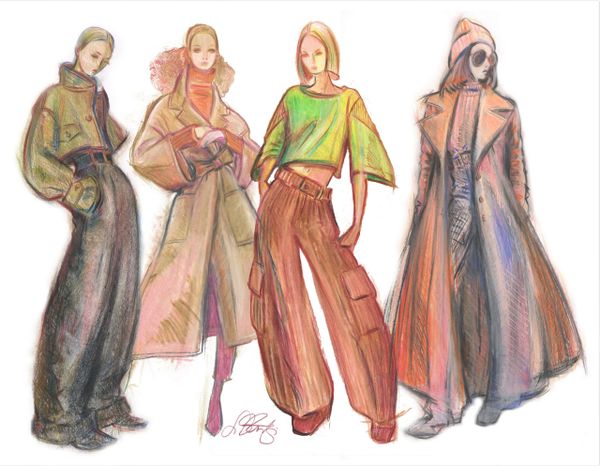 Group of Models, Fashion Illustration
