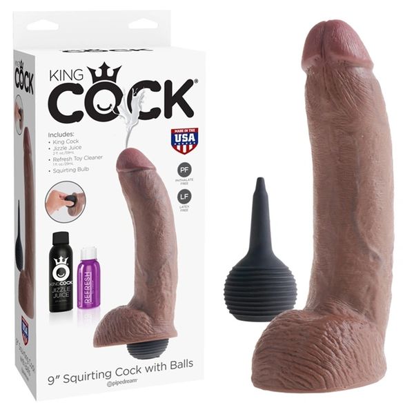 King Cock 9" Squriting Cock (2 Colours)