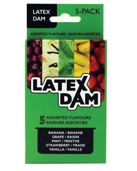 Latex Dental Dam 5 Assorted Flavours (Box of 5)