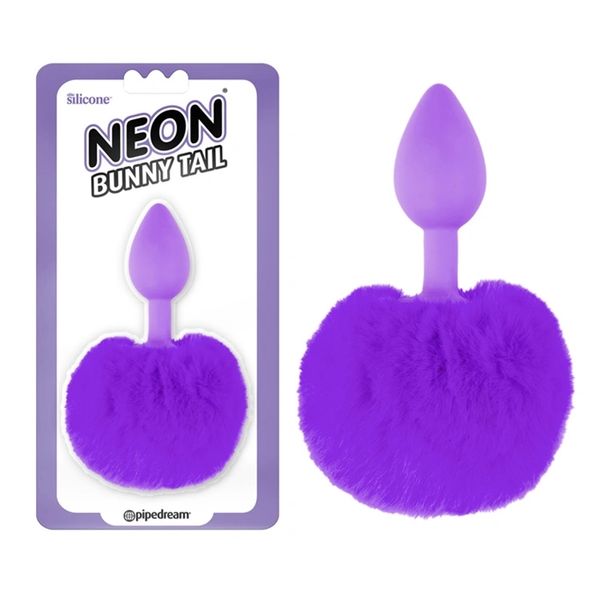 Neon Bunny Tail - Purple