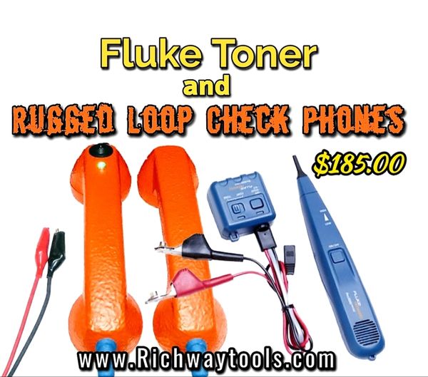 Fluke Pro 3000 Tone Generator and Richway Continuity Loop Phone Set
