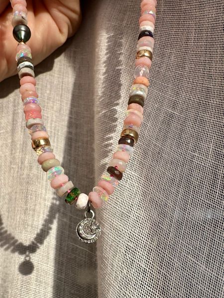 Pink Moon- Heishi Necklace