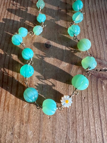 Daisy Chain Chrysoprase Necklace