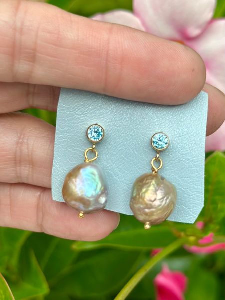 Azure Pearl Drop Earrings