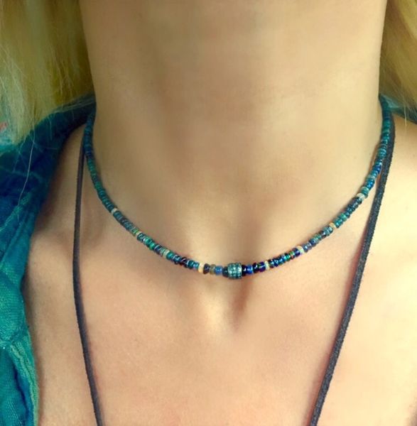 Black Opal and Diamond Choker.