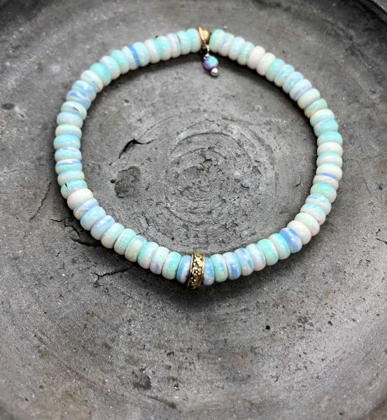 Opal and Gold Bead Bracelet