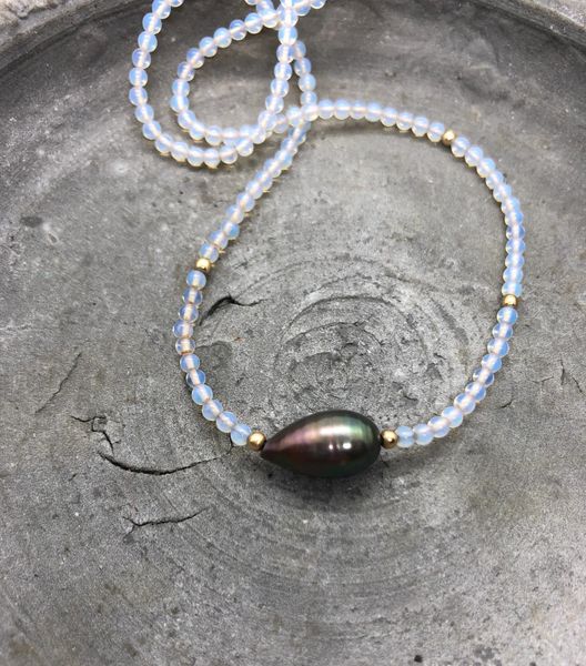 Opalite and Pearl Necklace