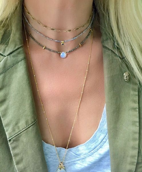 Opalite and Pyrite Necklace