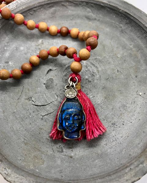 Labradorite Buddha and Sandalwood Mala