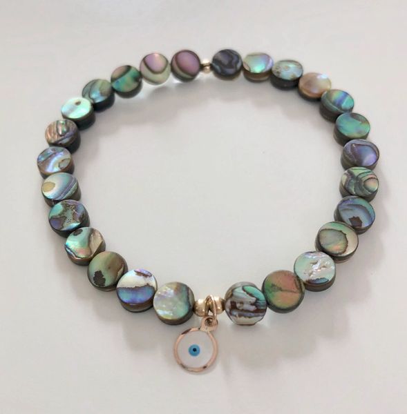 Abalone and Evil Eye Bracelet