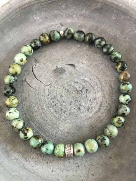 African Turquoise Stretch Men’s Bracelet