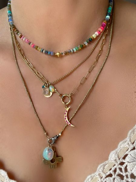 Baby Opal Rainbow Necklace