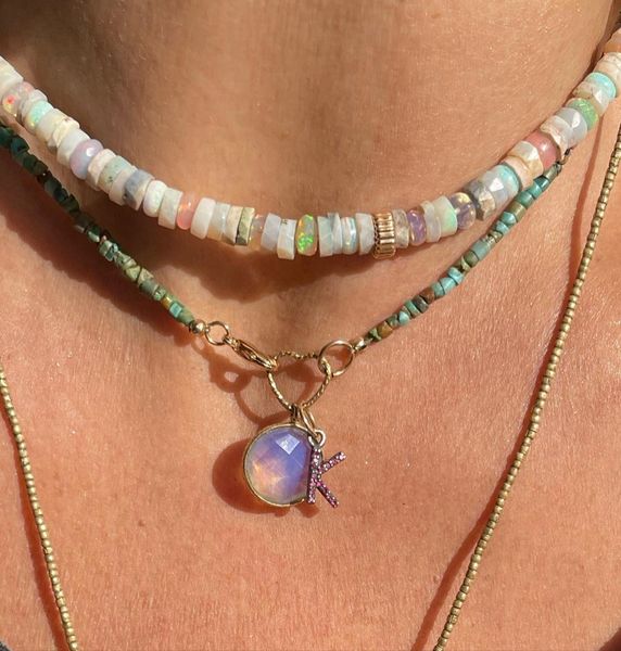 Beach Baby- Opal Heishi Necklace