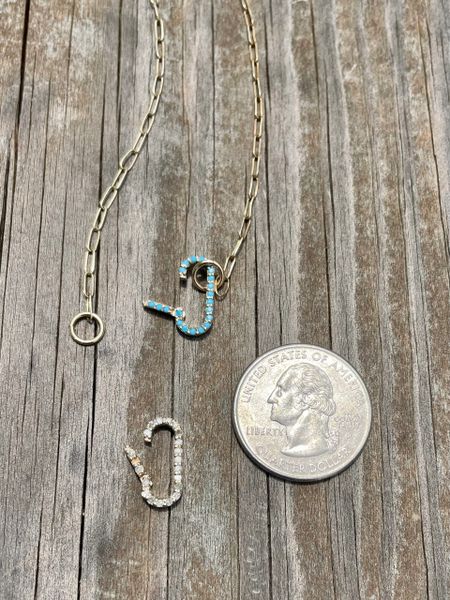 K Gold And Turquoise Charm Connector Meesa Jewelry