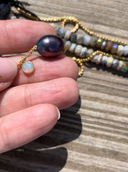 Pearl and 14k Opal Necklace