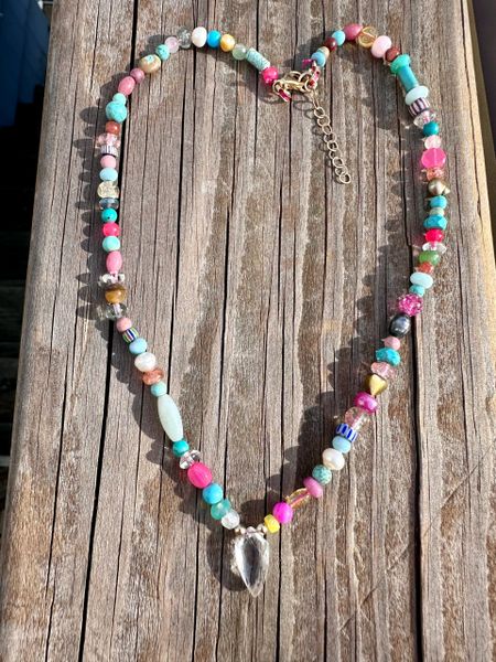 Gemstone Boho Confetti Necklace