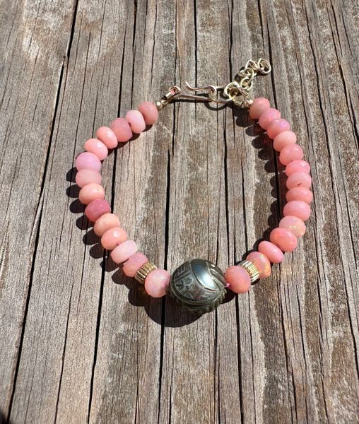 Aloha Pearl and Pink Opal Bracelet