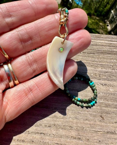 Horn and Opal Pendant