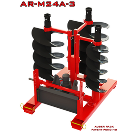 AR-M24A-3 Mini Mobile Auger rack for storage of three 24"and smaller augers