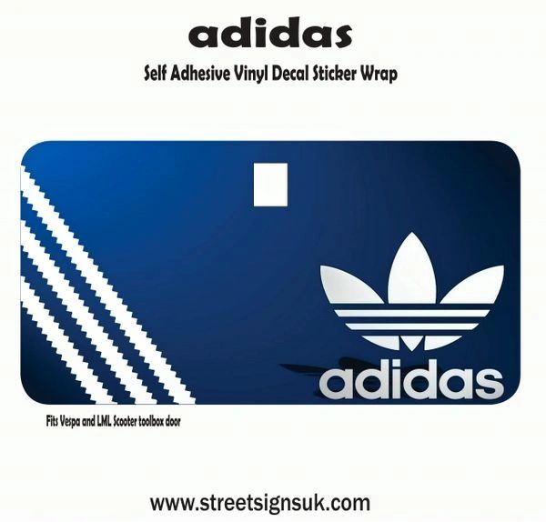 Adidas 3 stripe self adhesive vinyl decal sticker for scooter toolbox door