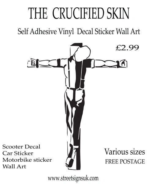 The Crucified Skinhead Self Adhesive Vinyl Decal Sticker