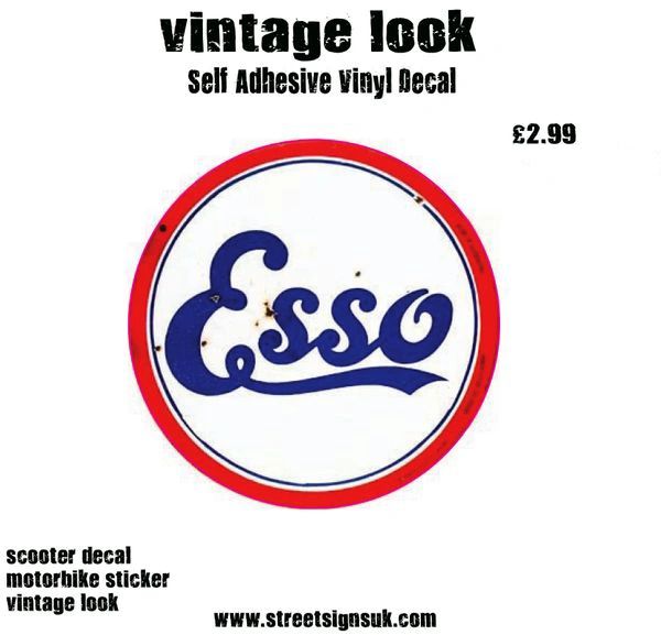 Vintage look ESSO stock self adhesive vinyl decal sticker