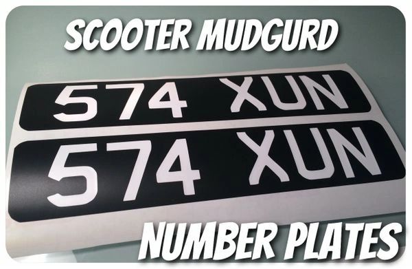 X2 Scooter Number Plates Cut Self Adhesive Vinyl Decal Sticker