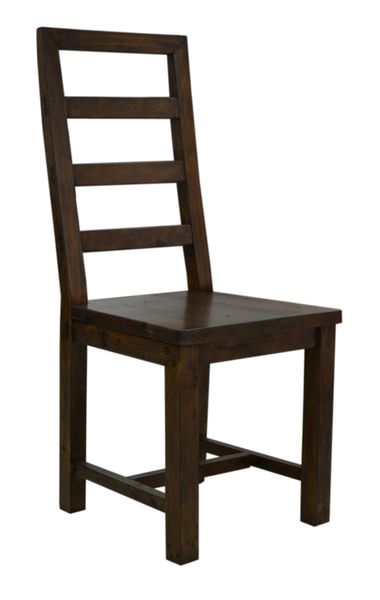 FSC Salvaged Timber Tall Ladderback Dining Chair in coffee bean