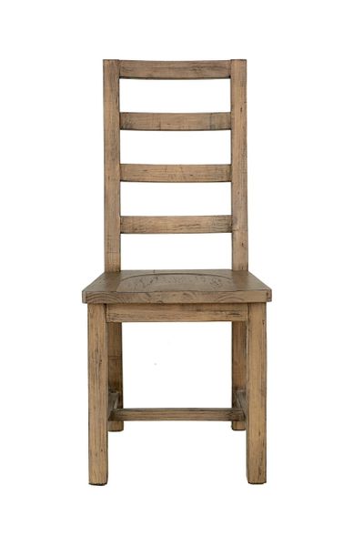 FSC Salvaged Timber Tall Ladderback Dining Chair in salvage grey