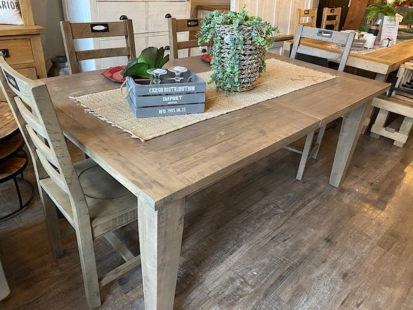 New England FSC Large Extending Dining Table in salvage grey