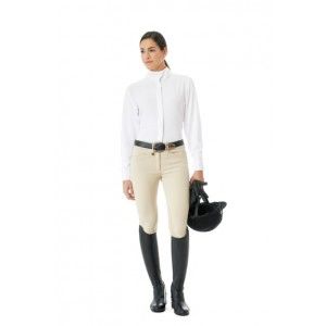 Ovation® Celebrity Slim Secret EuroWeave™ DX Euro Seat Front Zip Knee Patch Breeches - Ladies'