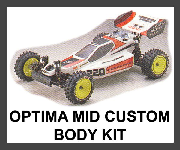 Kyosho Optima Mid Custom Body Tray Decals Wing ot117 OT123