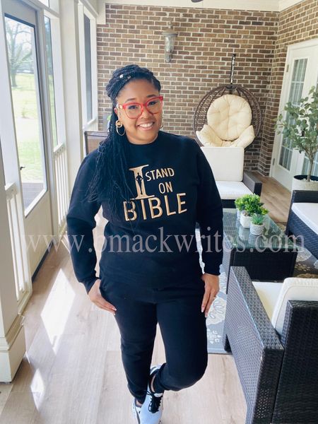 Embroidered I Stand on Bible Sweatshirt ONLY