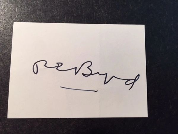 BYRD, RICHARD E. SIGNATURE, "R. E. BYRD," ON 3 X 2 CARD STOCK