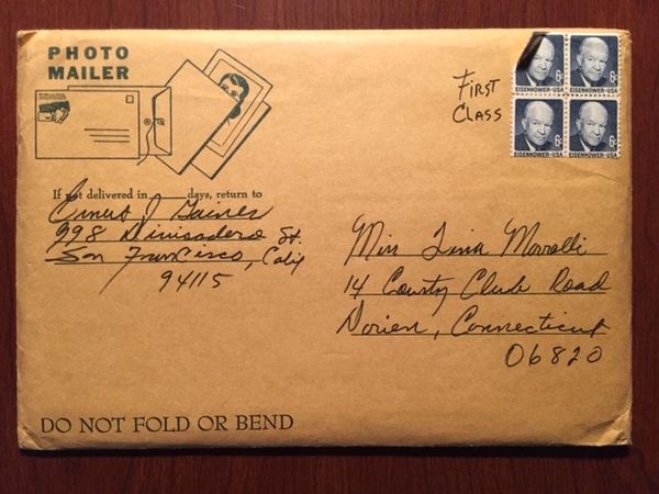 ERNEST J. GAINES SIGNED ENVELOPE AND COMPLETED IN HIS HAND, A LESSON BEFORE DYING