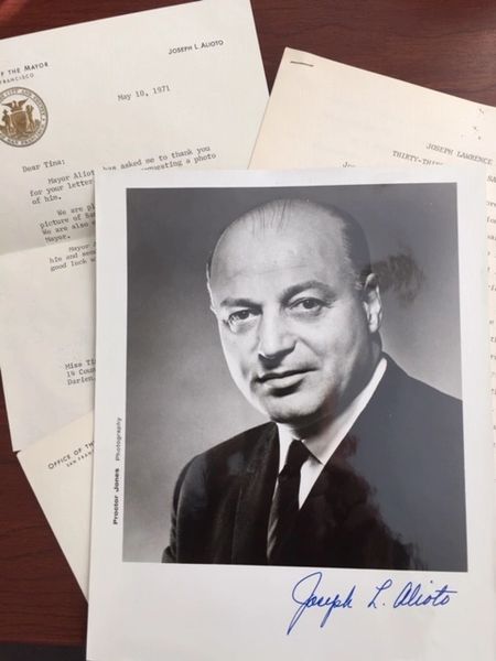 ALIOTO, JOSEPH L. SIGNED PHOTO 36TH MAYOR OF SAN FRANCISCO, SUPREME COURT ANTITRUST LAWYER