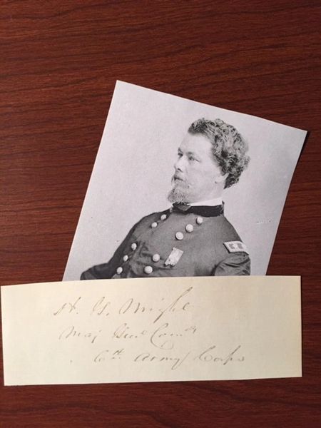 WRIGHT, GENERAL HORATIO G. SIGNED SLIP CIVIL WAR 6TH ARMY CORPS,, SIEGE OF PETERSBURG